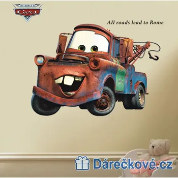 Samolepící dekorace Odtahovka Burák z pohádky Auta (Cars), samolepka na zeď, vel. 86x 65cm