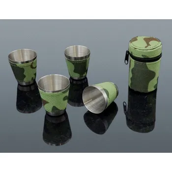 Sklenice Štamprličky MILITARY nerezové 4ks 30 ml