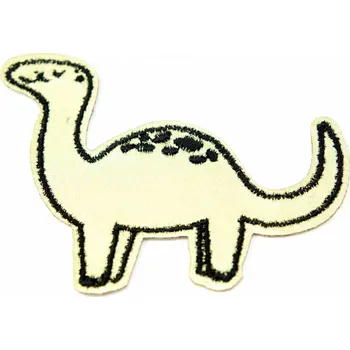 Nažehlovací záplata - Brontosaurus - zelená, modrý, světle zelená - rozměr 6,5 cm x 8 cm Brontosaurus světle zelená