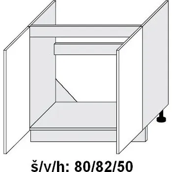 Koupelnový nábytek Dolní skříňka dřezová SILVER+ CRAFT OAK 80 cm