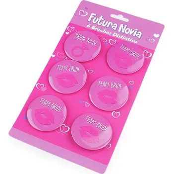 Party dekorace Sada placek - rozlučka se svobodou Ø5,5 cm, barva 3 pink anglicky