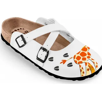 Dámské pantofle Obuv zdravotní FORcare 101056 bílá potisk žirafa Velikost: 38