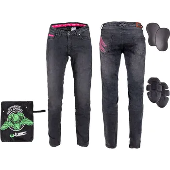 Moto kalhoty W-TEC Dámské moto džíny Leonarda černá - 3XL