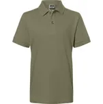 Dětské triko s límečkem premium JAMES NICHOLSON JN070K OLIVE XS