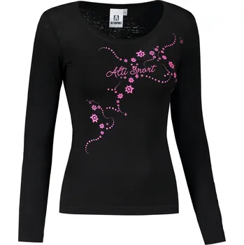 Dámská móda Dámské triko s dlouhým rukávem ALTISPORT CARRYOVER ALW009169 ČERNORŮŽOVÁ XS