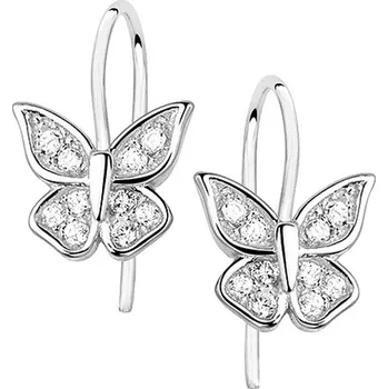 Náušnice Stříbrné náušnice se zirkony - motýlci