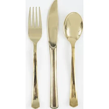 Koktejlová dekorace Unique - Zlatý set příborů - Basic Colours Line -