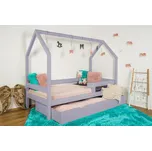 MAXIDO Dětská postel domeček Snílek s přistýlkou 200x120 šedá (Český výrobek)