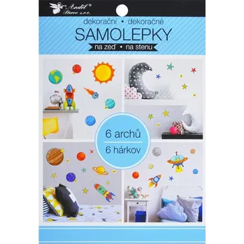 Samolepící dekorace Anděl samolepící dekorace 15057 v bloku vesmír 16 x 23 cm 6 listů
