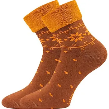Dámské ponožky Termo ponožky Lonka Frotana ginger rezavá s norským vzorem velikosti ponožek: 26-28 (EUR vel. 39-42)