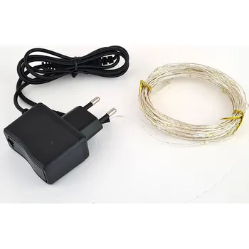 Vánoce VOR-D-8M-230V PRG - vánoční drátový řetěz 8m, IP20, adaptér 230V, 8 světelných programů, svit bílá studená, bílá teplá, modrá, zelená, růžová Barva: Modrá