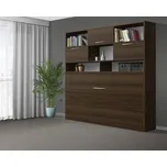 Nabytekmorava Sklápěcí postel VS1056 MAX, 200x90cm barva lamina: Ořech 729, matrace: bez matrace, varianta dveří: matné