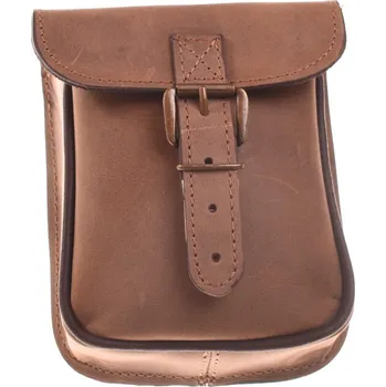 Outdoorové zavazadlo Kožená ručně šitá kapsa na opasek KUBÁT | hnědá | 304335 zámek krytý přezkou: zámek krytý přezkou