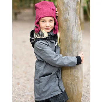 Kojenecká bunda šedý softshellový kabátek delšího střihu