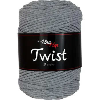 Vlna-hep Twist 5mm - 8235 tmavě šedá