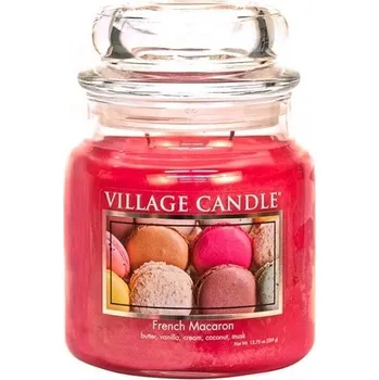 Svíčka Village Candle French Macaroon 397g - střední vonná svíčka ve skle Francouzské makronky