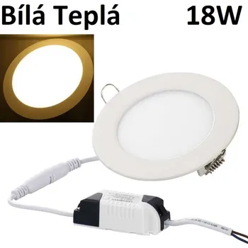 LED panel LED Round 18W, vestavné svítidlo - LED panel kulatý 225mm 18W Barva svitu: Bílá Teplá