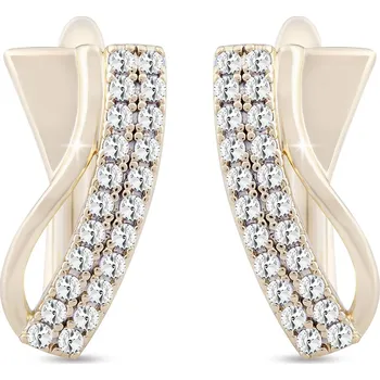 Náušnice biju Pozlacené náušnice 14K, geometrické linie ozdobené zirkony 1002151