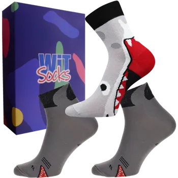 Pánské ponožky Dárkový set - Žralok mix - velikost 39-42 (Velikost 39-42)