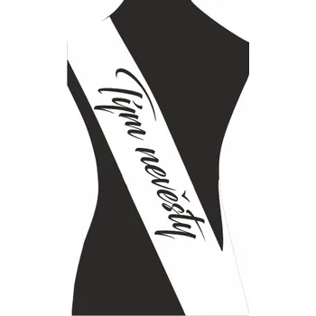 Party dekorace ON-DESIGN Šerpa TÝM NEVĚSTY Barva: bílá, Barva potisku: černá, Fonty písma: Blacksword