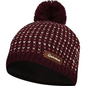 Čepice Taylor Made TaylorMade Ladies Bobble Beanie BURGUNDY