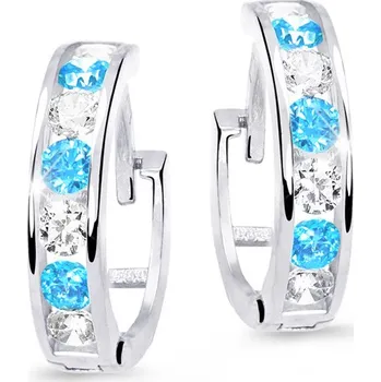 Náušnice Cutie Jewellery Dětské náušnice z bílého zlata C3345B-Světle-modrá