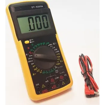 Multimetr DT 9205A, digitální multimetr měří napětí do 1000V, proud 20A, odpor do 200Mohm