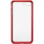 Beweare Magnetický oboustranný kryt s tvrzeným sklem na iPhone 13 - červený