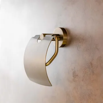 Amber - držák toaletního papíru s krytem economy, Coffee-Gold mat 155112012