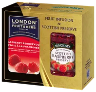 London Fruit & Herb Malinový čaj 20 sáčků + malinový džem 380 g