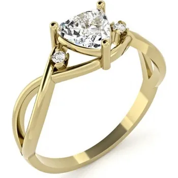 Prsten Couple, Originální prsten Karin, žluté zlato se zirkony, vel.: 58, ø18,5 mm, 6610301-0-58-1