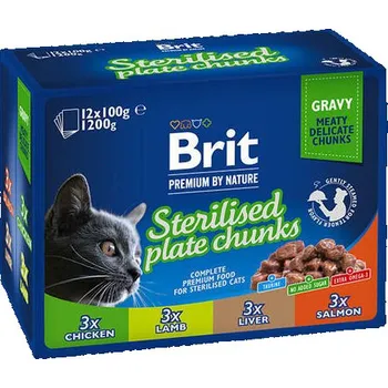 Brit Premium Cat Sterilised Liver 12 x 100 g