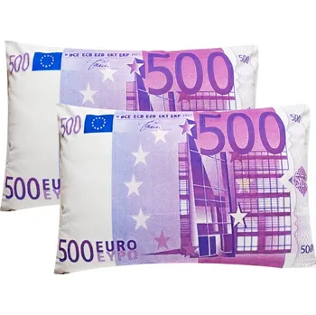 Polštář Numberoplus Dekorační polštář bankovka 500EU- 40x60 cm
