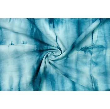 Bavlněná tkanina ručně barvená petrolejová batika