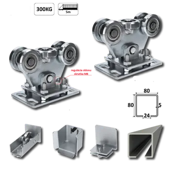 Pohon brány Sada kování pro nesenou bránu do 5m a 300kg zinek