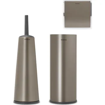 WC štětka Brabantia Sada toaletního příslušenství platinová