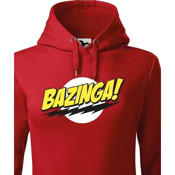 Dámská mikina Dámská mikina Bazinga -Teorie velkého třesku, Barva Červená, Velikost L, Canvas Dámská mikina Bezvatriko.cz 0692 - 2xS je