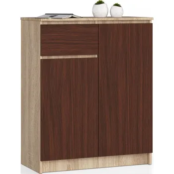 Komoda Komoda Kiara 80 cm 2 skříňky a 1 šuplík dub sonoma/wenge