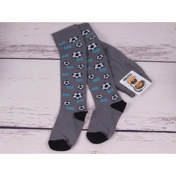 České punčocháče TREPON GOLIK s fotbalovými míči šedé velikost oblečení - děti: 110/116