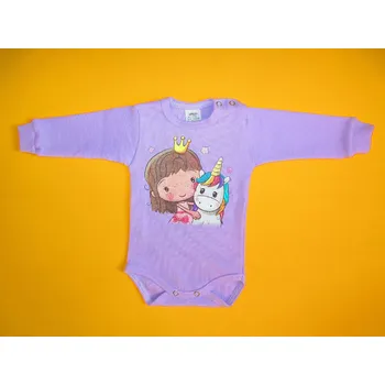 Kojenecký body Arex, ČR Body dlouhý rukáv žebrový úplet fototisk Barva: fialková, Velikost: 80