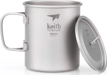 Kempingové nádobí Keith Mug titanový hrnek s víčkem 450 ml