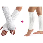 VFstyle krémová sada pletených návleků na ruce a nohy