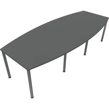Jednací stůl Konferenční stůl, tvar sudový, barva tmavě šedá, š x h: 2800 x 1200 mm