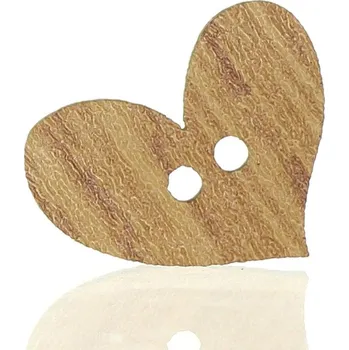 Knoflík Naše galanterie Dřevěný knoflík dub srdce 2