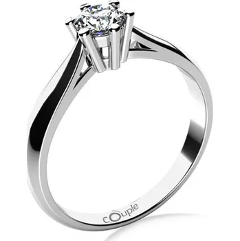 Prsten Couple, Zásnubní prsten Aimee, bílé zlato a velký zirkon, vel.: 49, ø15,6 mm, 6864041-0-49-1