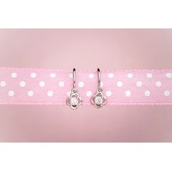 Náušnice Couple, Dětské náušnice Camille, bílé zlato se zirkonem, 6680675-0-0-1