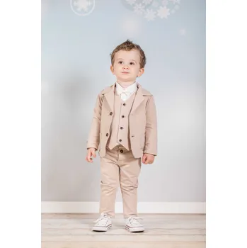 Chlapecký béžovo bílý set se sakem 5-dílný A100