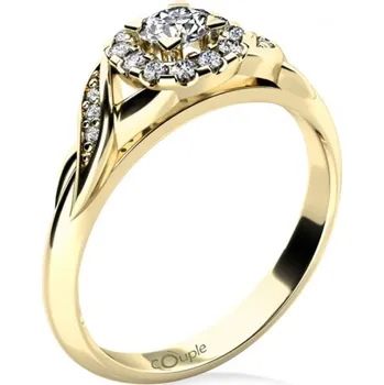 Prsten Couple, Zásnubní prsten Olympia, žluté zlato se zirkony, vel.: 54, ø17,2 mm, 6814243-0-54-1