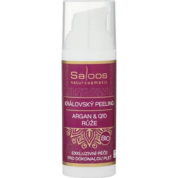Přípravek na čištění pleti a oči Saloos Argan & Q10 BIO královský peeling růže 50 ml