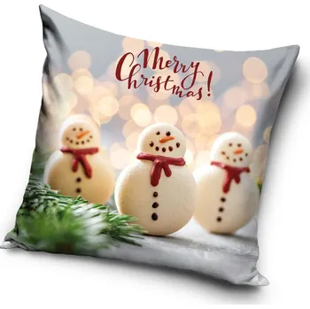 Dekorativní polštářek Carobotex Vánoční polštářek Sněhoví mužíčci 40x40 cm